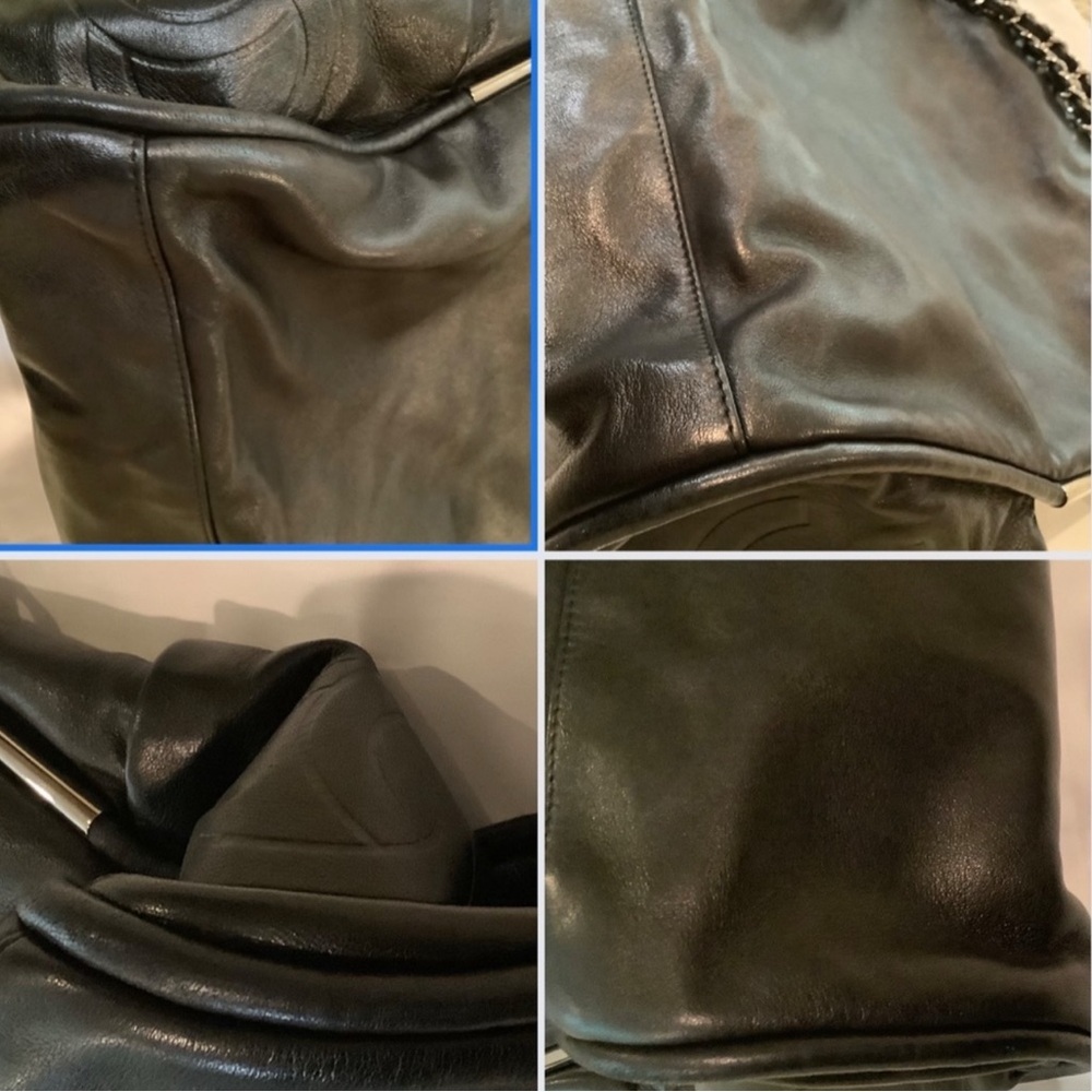 CHANEL Women's Large Ultimate Hobo Soft Black Lamb’s Skin w/ Silver Accents EUC - Picture 3 of 15